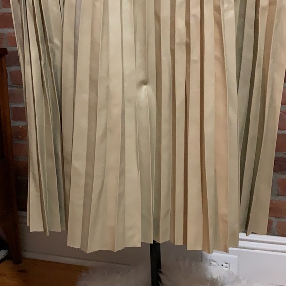 Eloquii Cream Faux Leather Pleated Midi Skirt - Picture 4 of 6